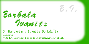 borbala ivanits business card